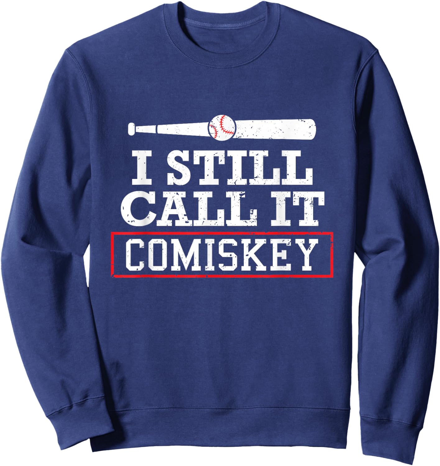 I Still Call It Comiskey Distressed Baseball Sweatshirt - Sweatshirt | Navy