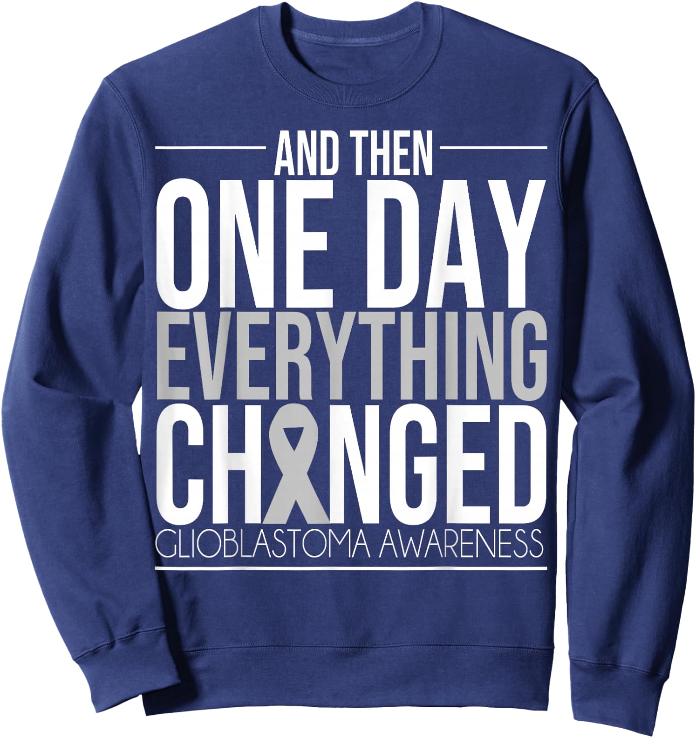 Glioblastoma Awareness Figh Brain Tumor Cure Brain Cancer Sweatshirt - Sweatshirt | Navy