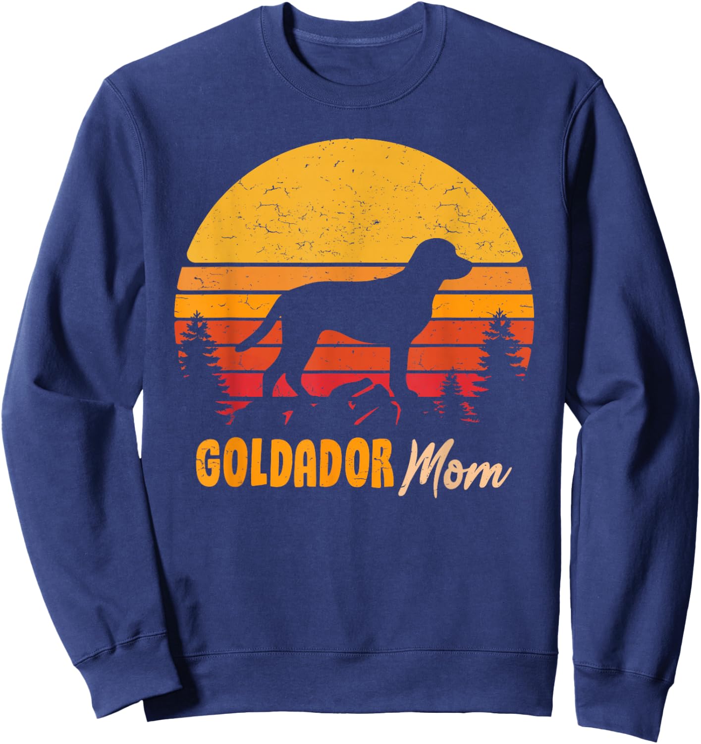 Goldador Mom Mom Vintage Retro Dog Woman Gift Sweatshirt - Sweatshirt | Navy