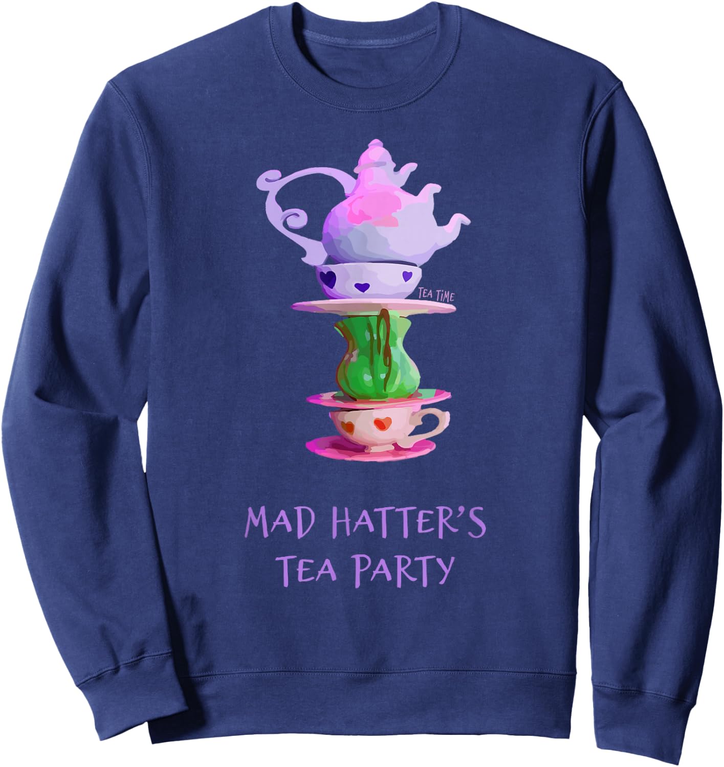 Mad Hatter's Tea Party - Alice in Wonderland Sweatshirt - Sweatshirt | Navy