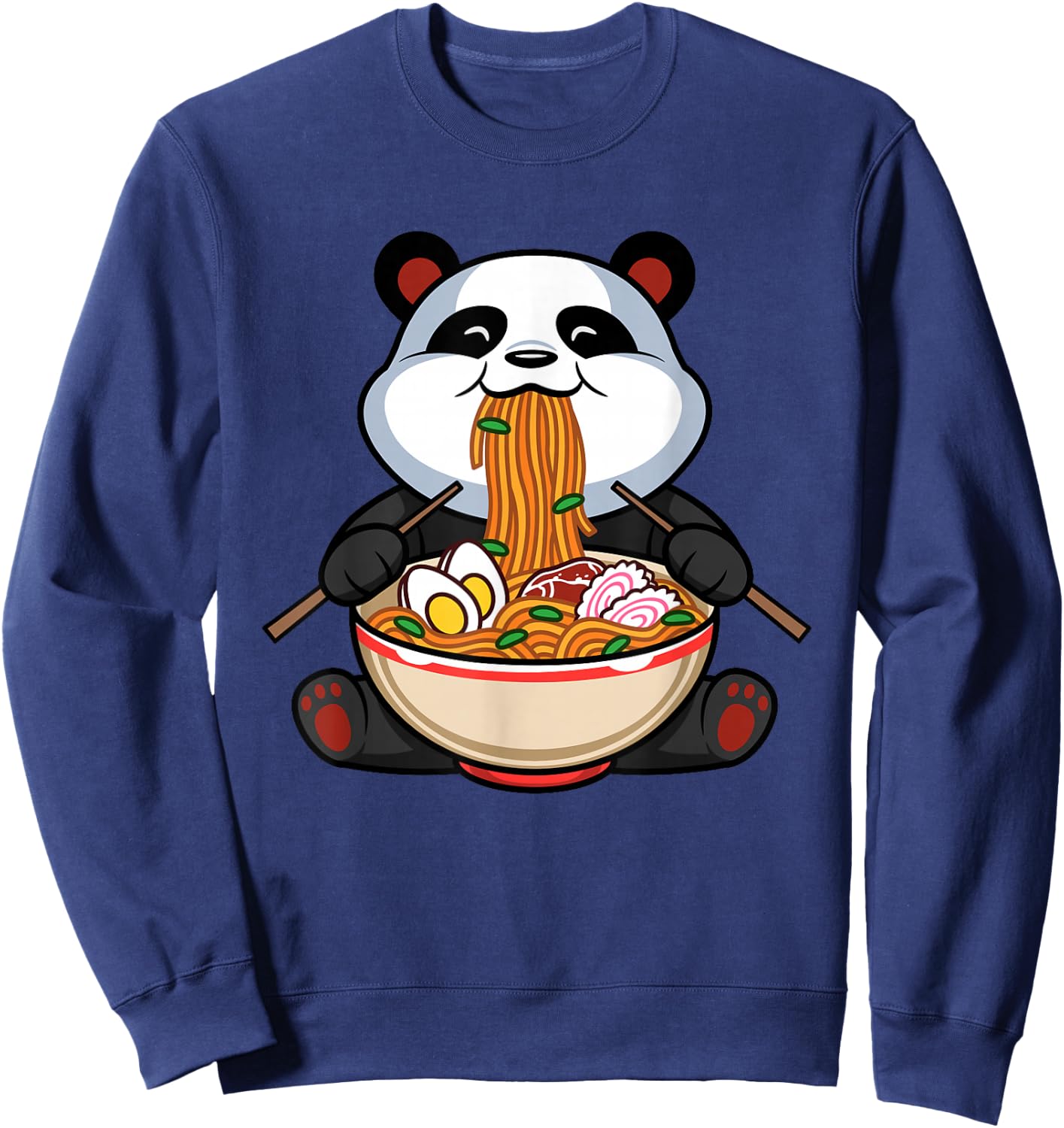 Awesome Otaku Japanime Lover Outfit Men Women Kids Funny Cute Kawaii Panda Ramen Noodles Japanese Anime Gift Sweatshirt - Sweatshirt | Navy