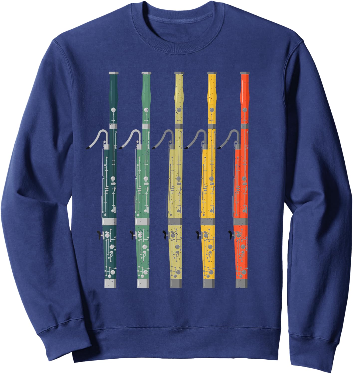 Bassoon Art Women Bassoon Instrument Lovers Sweatshirt - Sweatshirt | Navy
