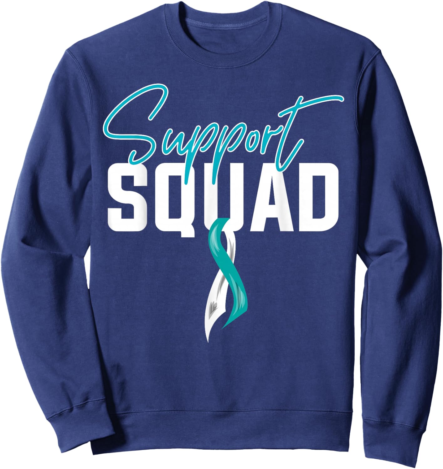 Cervical Cancer Awareness Support Squad Sweatshirt - Sweatshirt | Navy