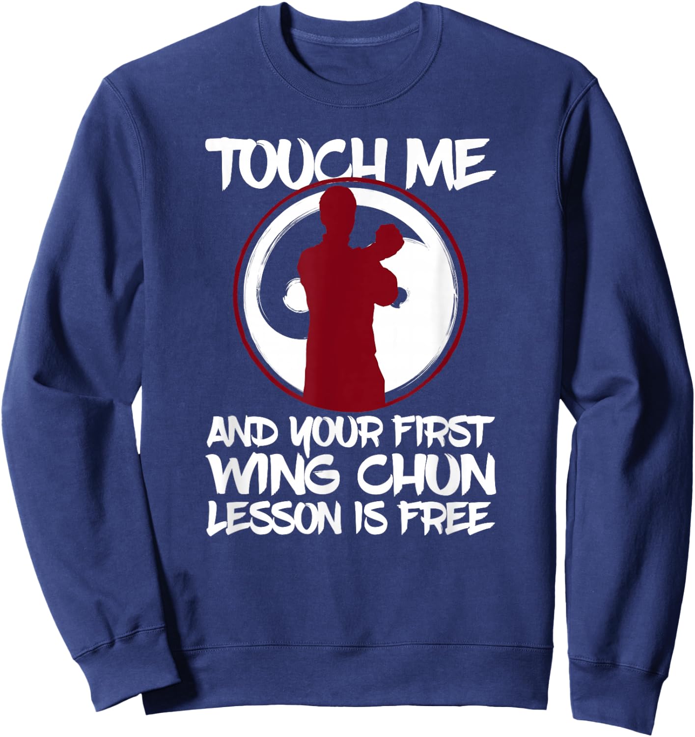 Wing Chun I Yin Yang Wooden Dummy Butterfly Swords Kung Fu Sweatshirt - Sweatshirt | Navy