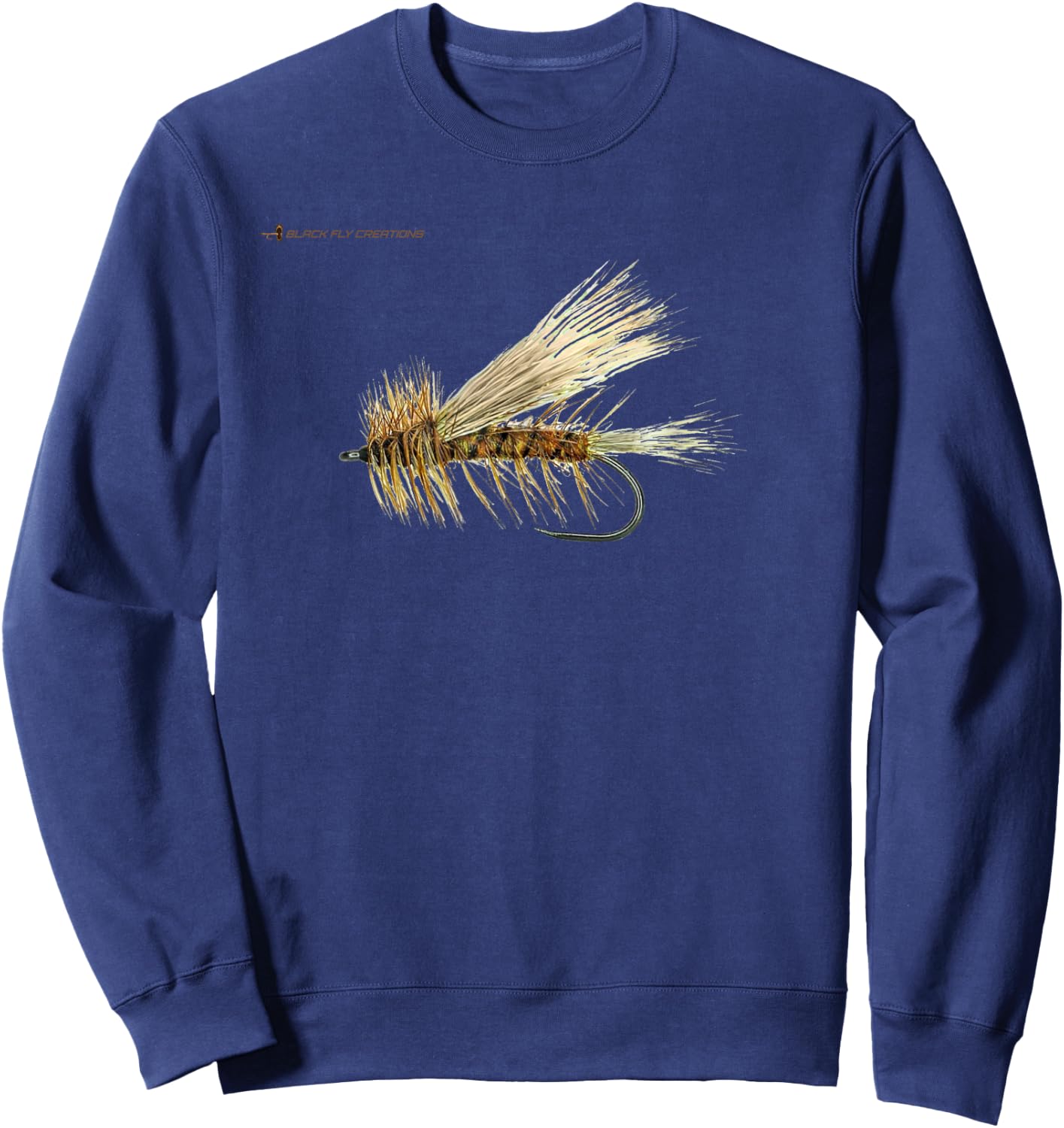 Dry Fly Stimulator Fly Fishing Shirts by Black Fly Sweatshirt - Sweatshirt | Navy