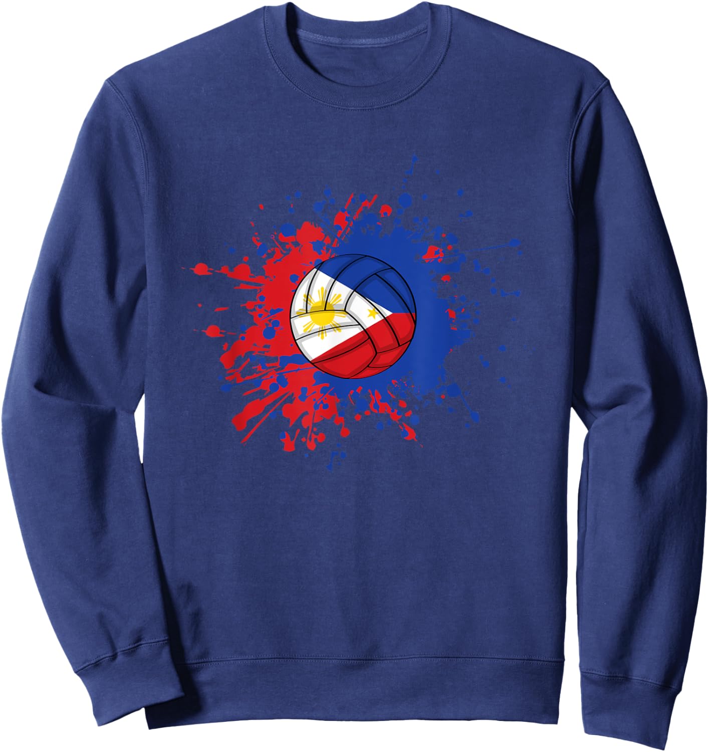 Philippine Volleyball With The Flag Of Philippines Sweatshirt - Sweatshirt | Navy