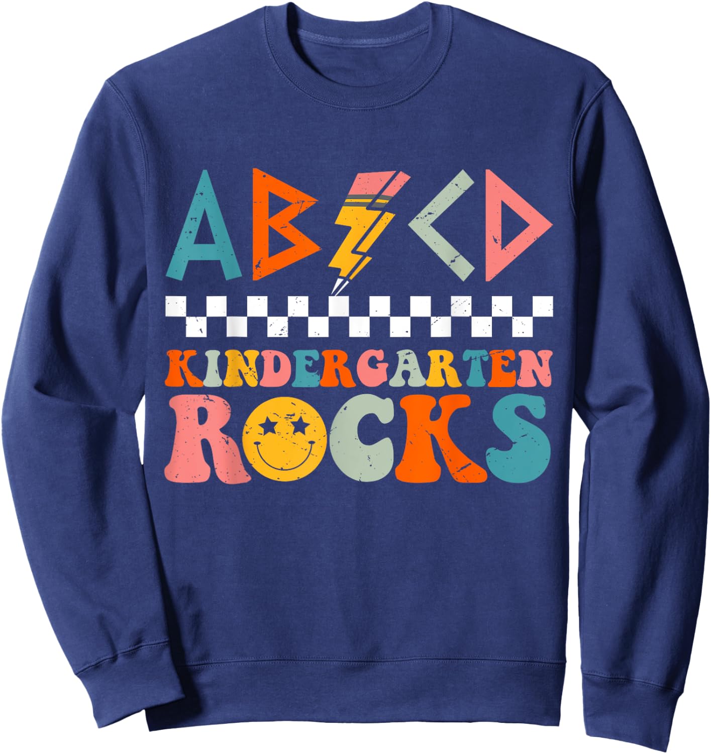 ABCD Kindergarten Rocks Back To School Teacher Kindergarten Sweatshirt - Sweatshirt | Navy