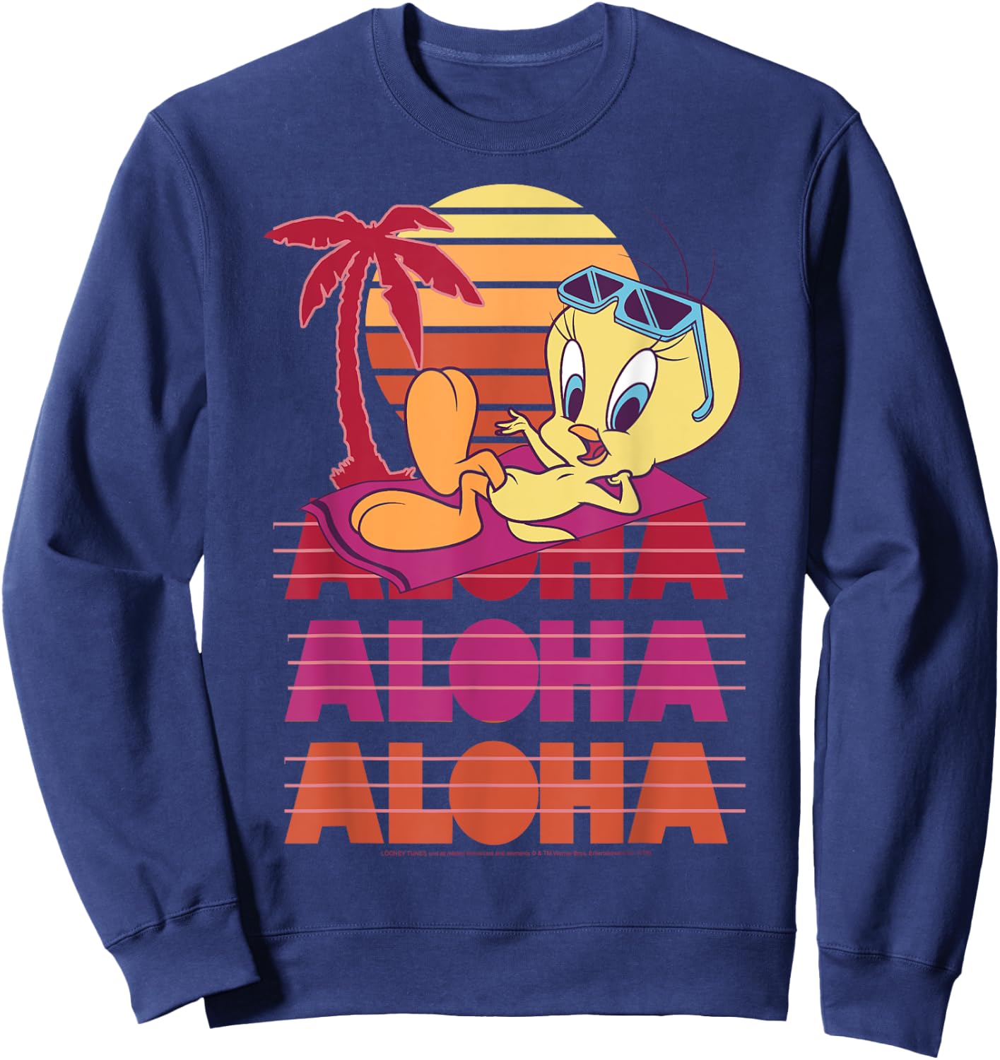 Looney Tunes Tweety Bird Aloha Stack Sweatshirt - Sweatshirt | Navy