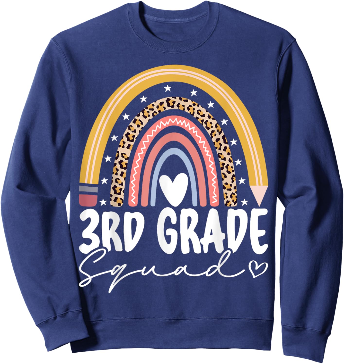 Third Grade Squad 3rd Grade Team Retro First Day of School Sweatshirt - Sweatshirt | Navy