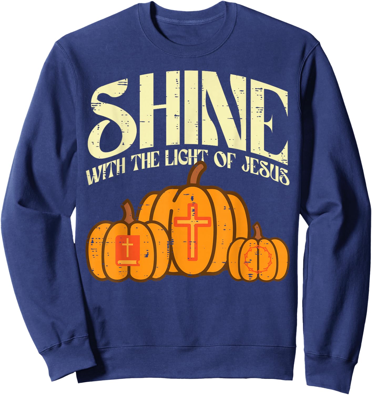 Halloween Shine Light Jesus Costume Christian Men Women Kids Sweatshirt - Sweatshirt | Navy
