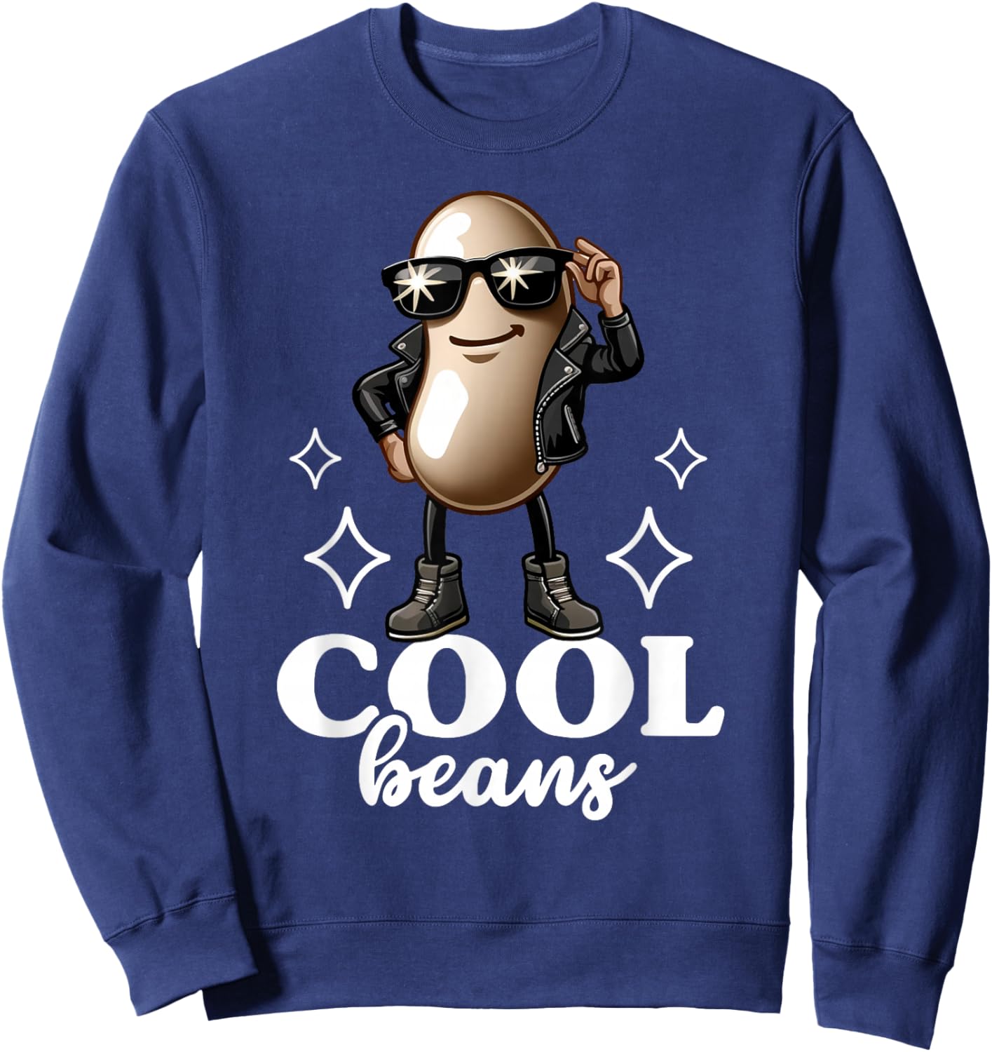 Cool Beans Food Pun Product Women Kids Sweatshirt - Sweatshirt | Navy