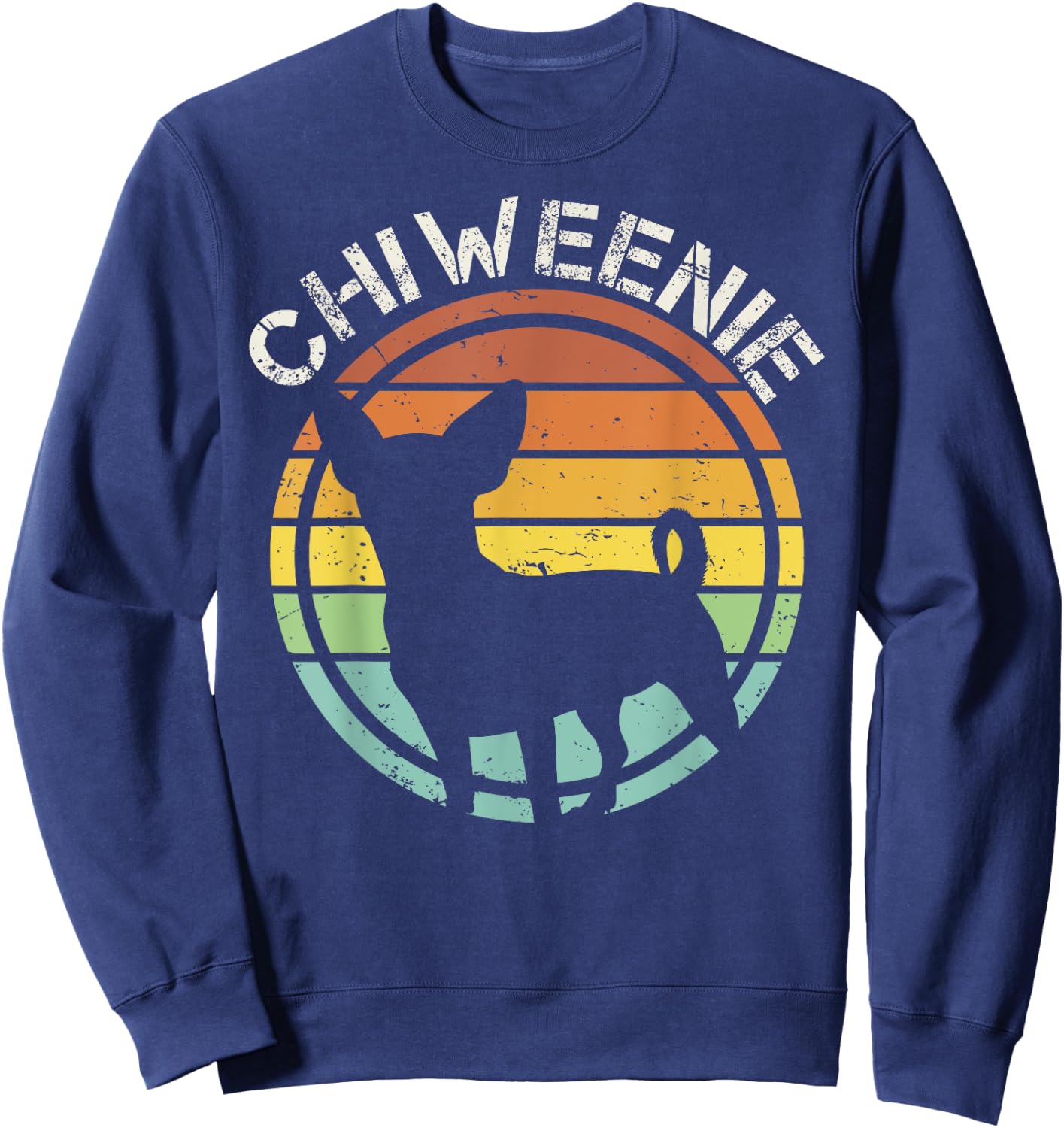 Cute Retro Chiweenie Silhouette Gift design for Chiweenies Sweatshirt - Sweatshirt | Navy
