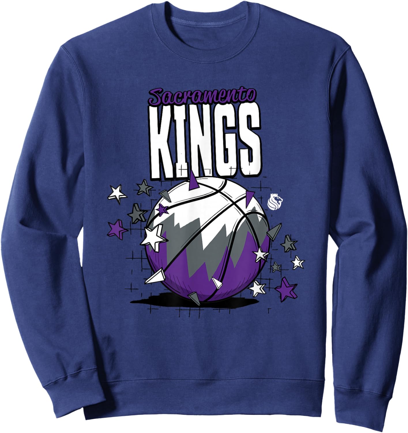 NBA Sacramento Kings Basketball Doodle Stars Sweatshirt - Sweatshirt | Navy