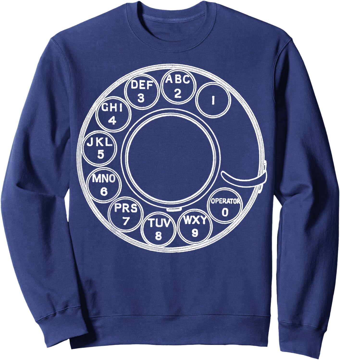 Nerdy Vintage Rotary Phone Dial Math Science Teacher White Men Women Girls Kids Sweatshirt - Sweatshirt | Navy