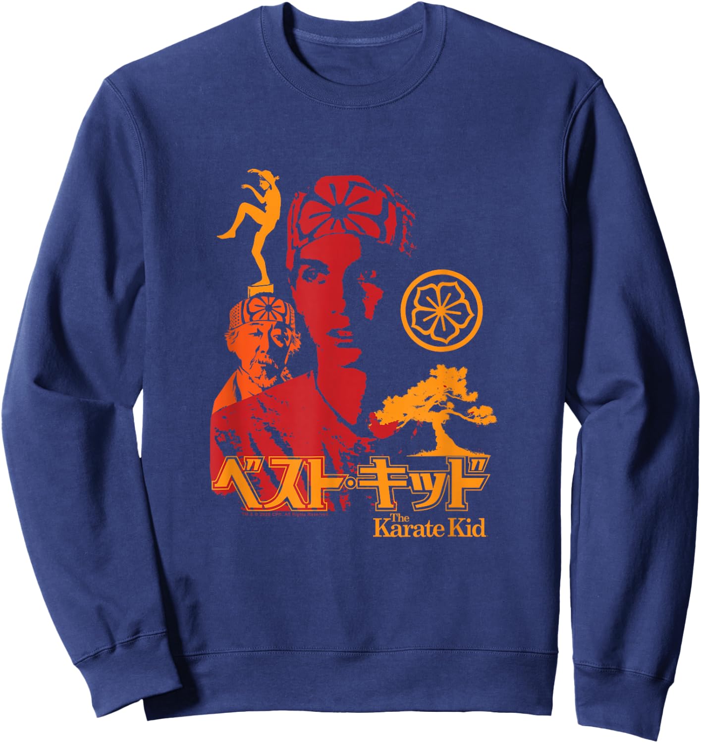 The Karate Kid Iconic Red Orange Yellow Collage Movie Sweatshirt - Sweatshirt | Navy