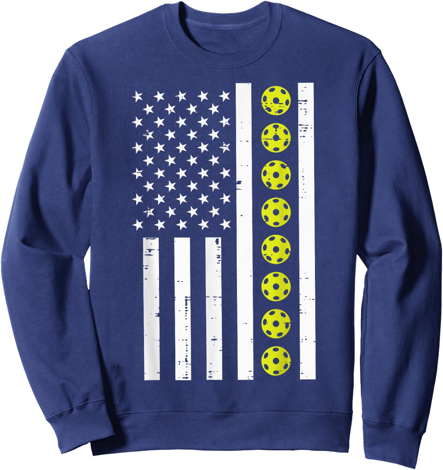 Pickle Ball US Flag Pickleball Patriotic Men Women Kids Boys Sweatshirt - Sweatshirt | Navy