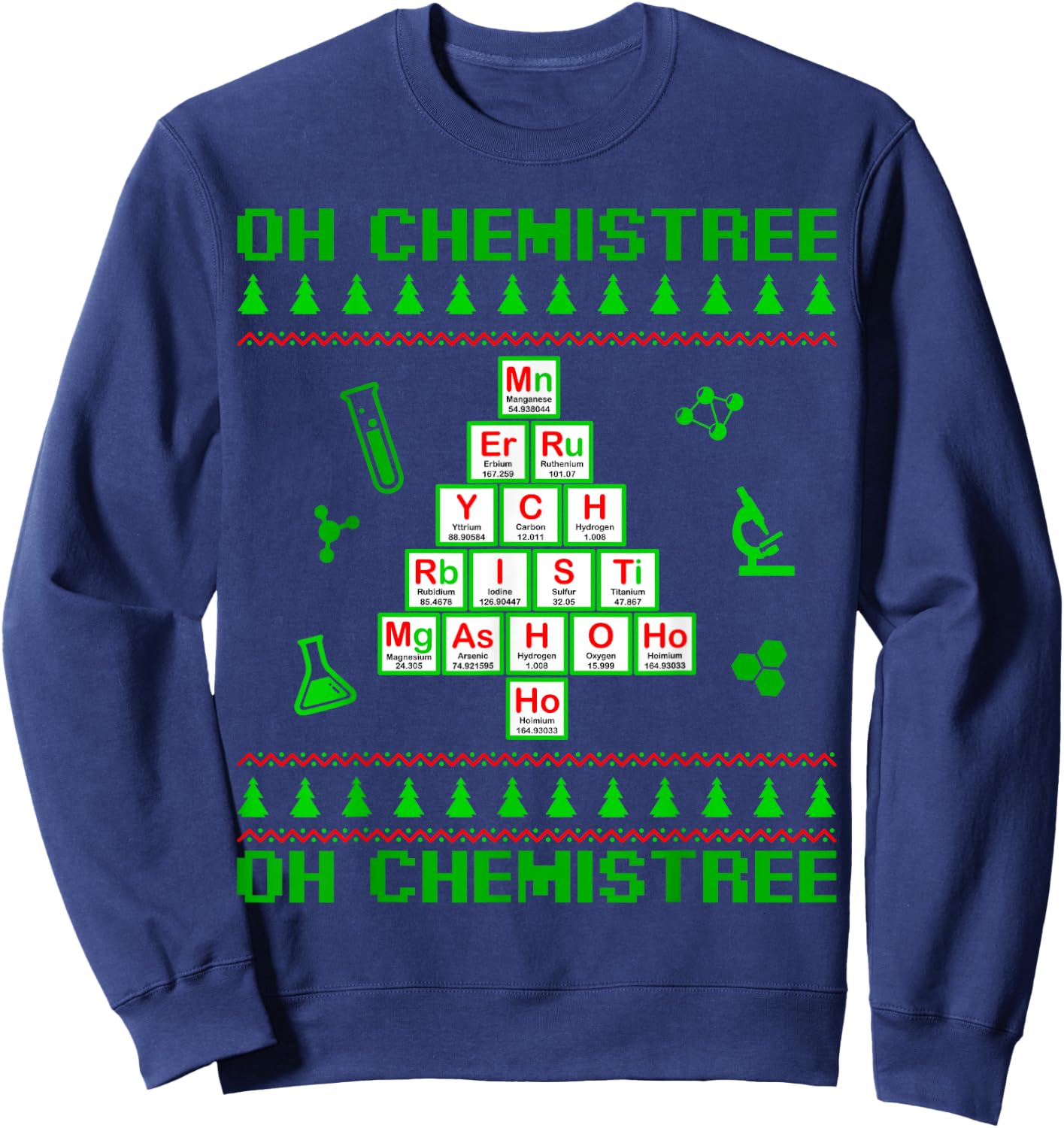Science Christmas Oh Chemist Tree Chemistree Chemistry Sweatshirt - Sweatshirt | Navy