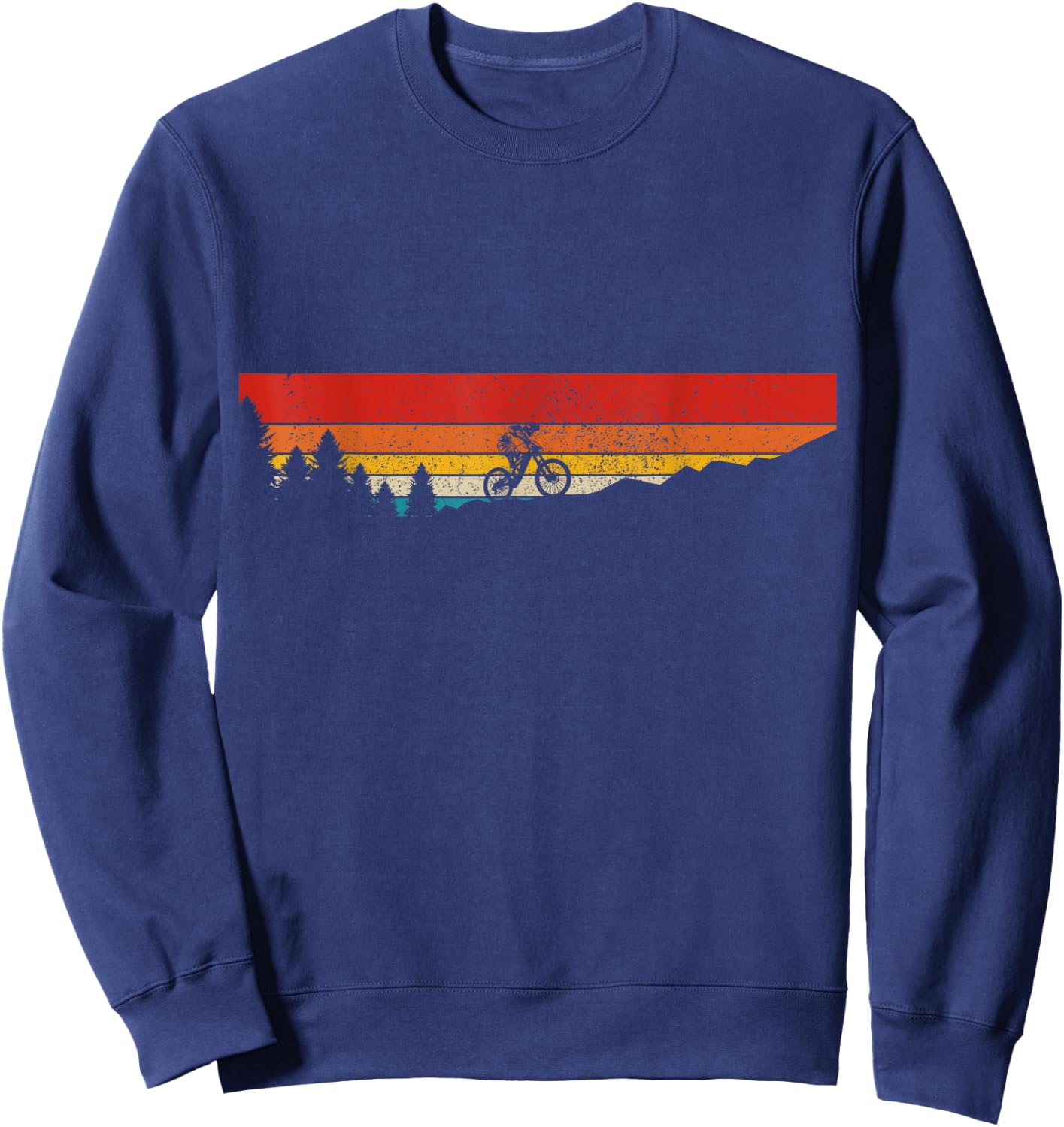 Mountain Bike Vintage MTB Downhill Mountain Biker Sweatshirt - Sweatshirt | Navy