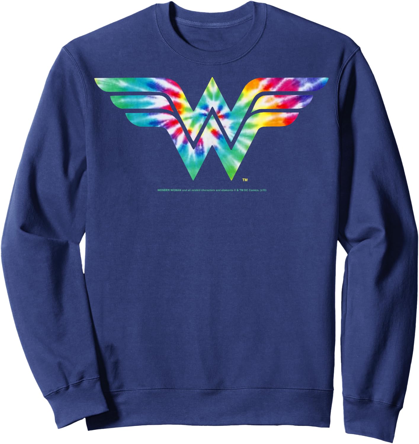 DC Comics Wonder Woman Tie Dye Logo Small Sweatshirt - Sweatshirt | Navy