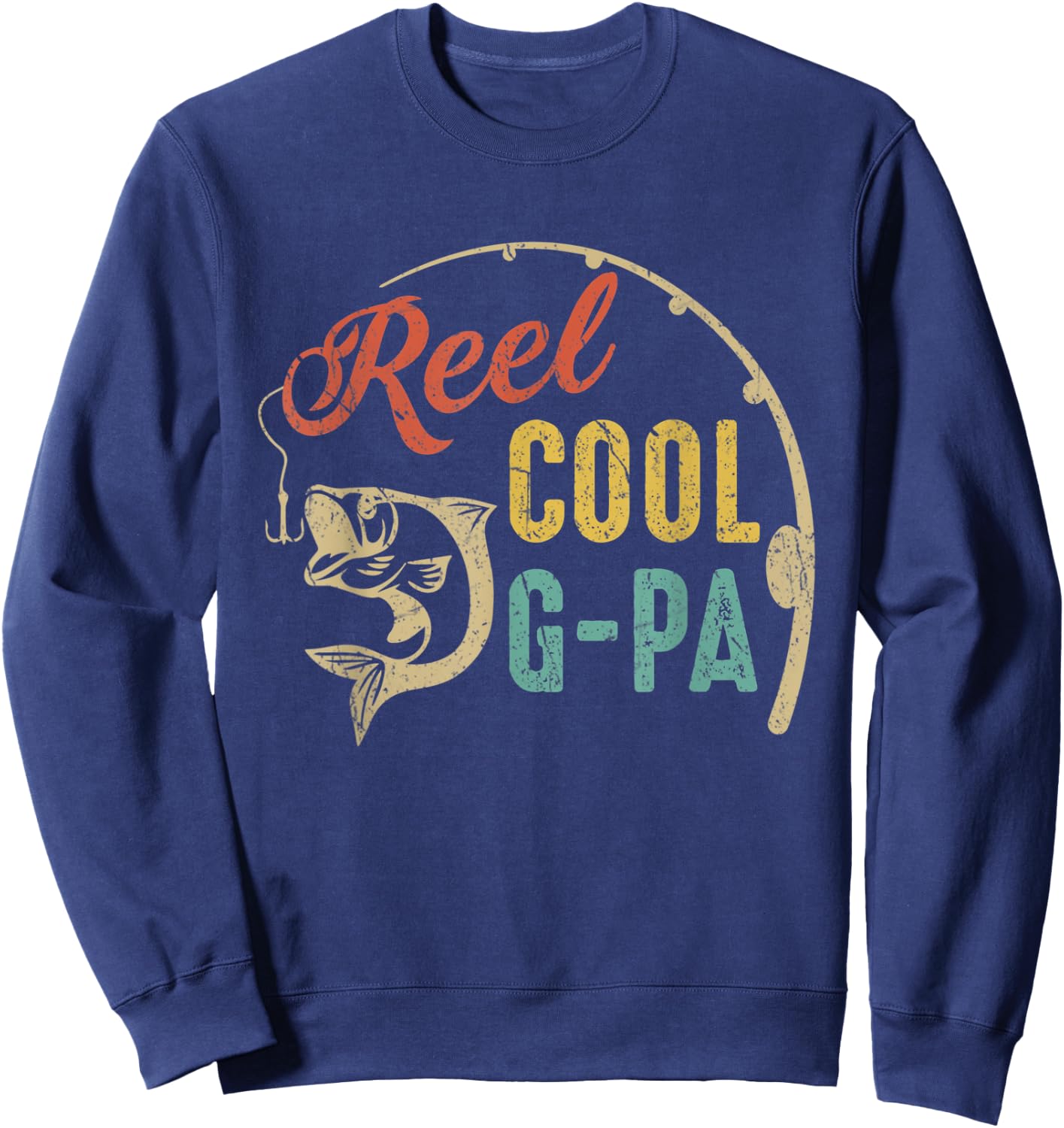 Father's Day Shirt Vintage Fishing Reel Cool G-Pa Sweatshirt - Sweatshirt | Navy