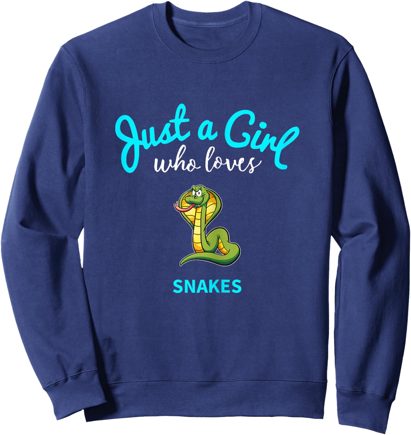 Snake Shirt for Girls | Children's Snake Sweatshirt - Sweatshirt | Navy