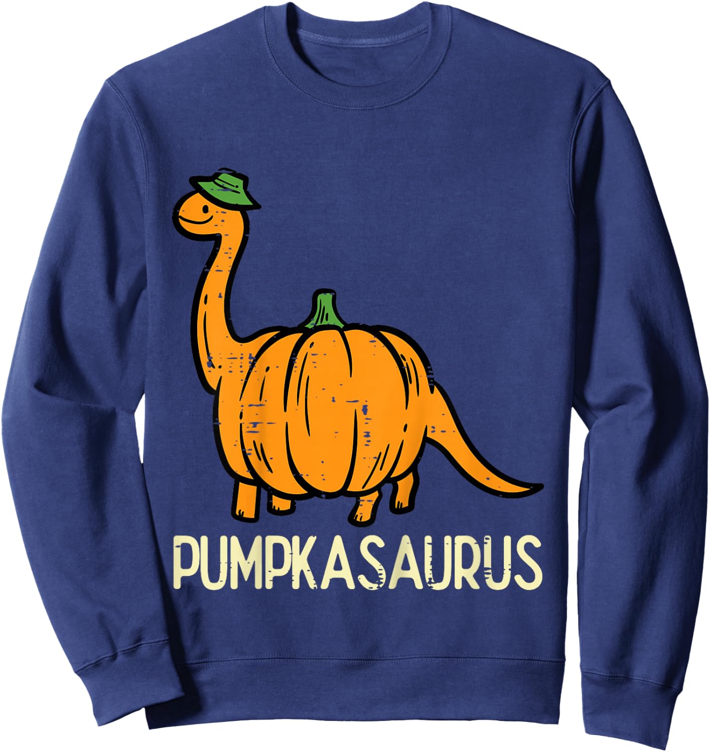 Kids Halloween Pumpkin Dino Pumpasaurus Costume Boys Kids Toddler Sweatshirt - Sweatshirt | Navy