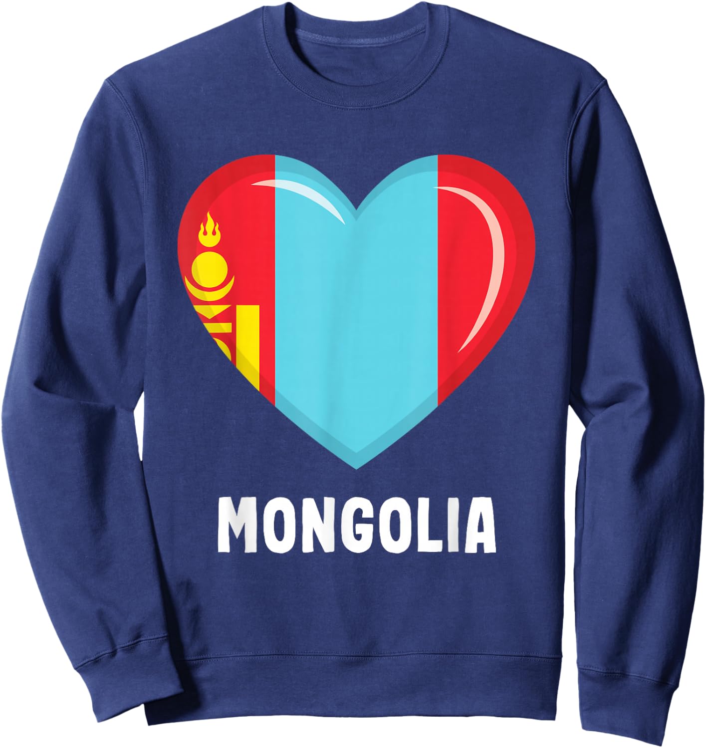 Mongolia Flag Jersey | Mongolian Sweatshirt - Sweatshirt | Navy