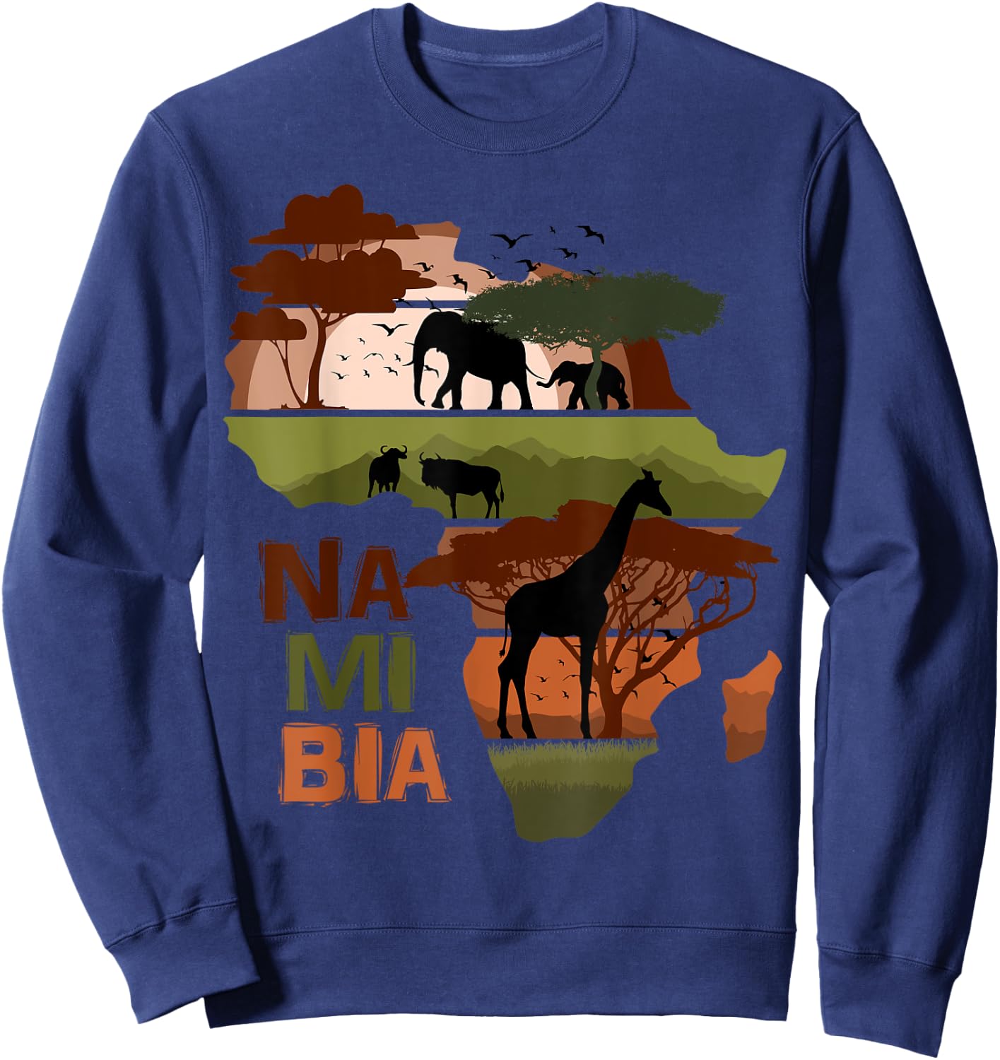 Namibia Africa Sunset Continent Nature Wild Life Sweatshirt - Sweatshirt | Navy