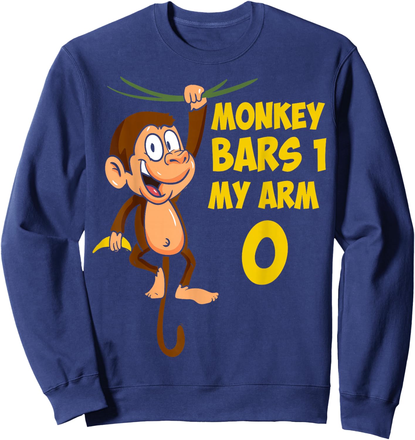 Broken Arm Monkey Bars I Monkey Art I Kids Monkey Sweatshirt - Sweatshirt | Navy