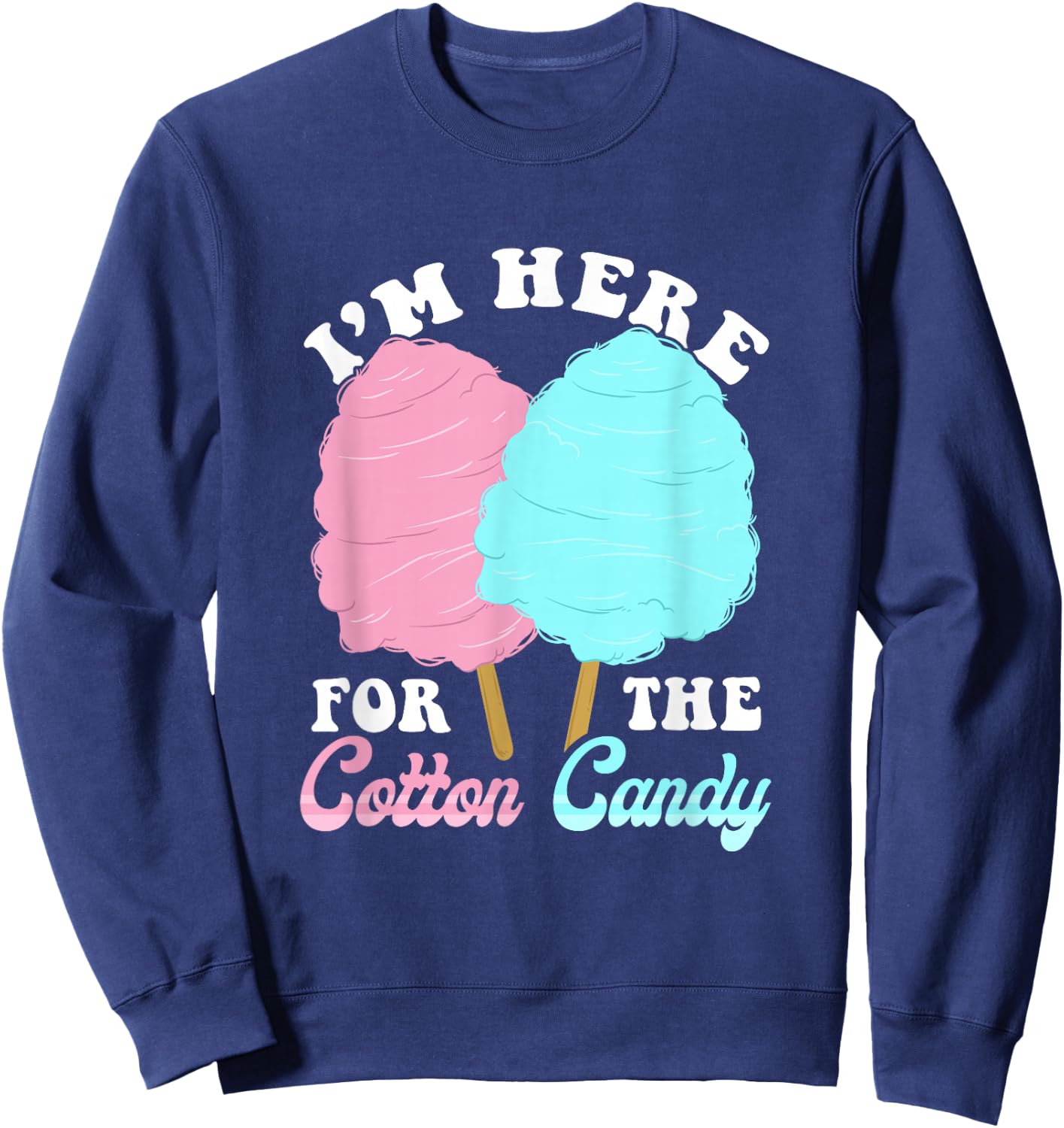 Cotton Candy Fair and Carnival Food Sweatshirt - Sweatshirt | Navy