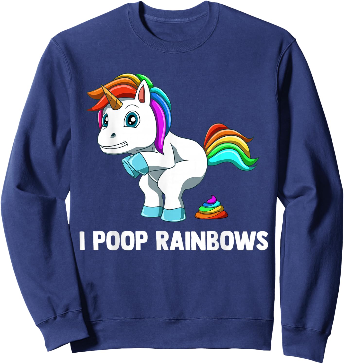 Rainbow Pooping Unicorn Sweatshirt - Sweatshirt | Navy