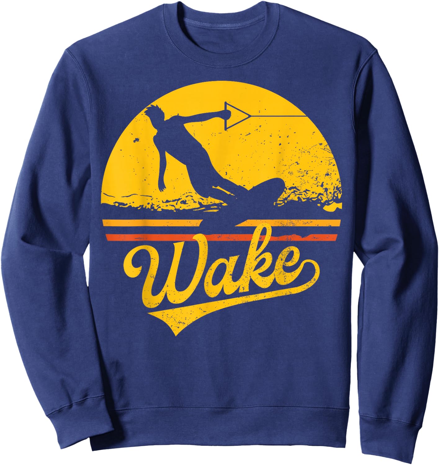 Vintage Wakeboard Sunset Fan Gift Wakeboarder wakeboarding Sweatshirt - Sweatshirt | Navy