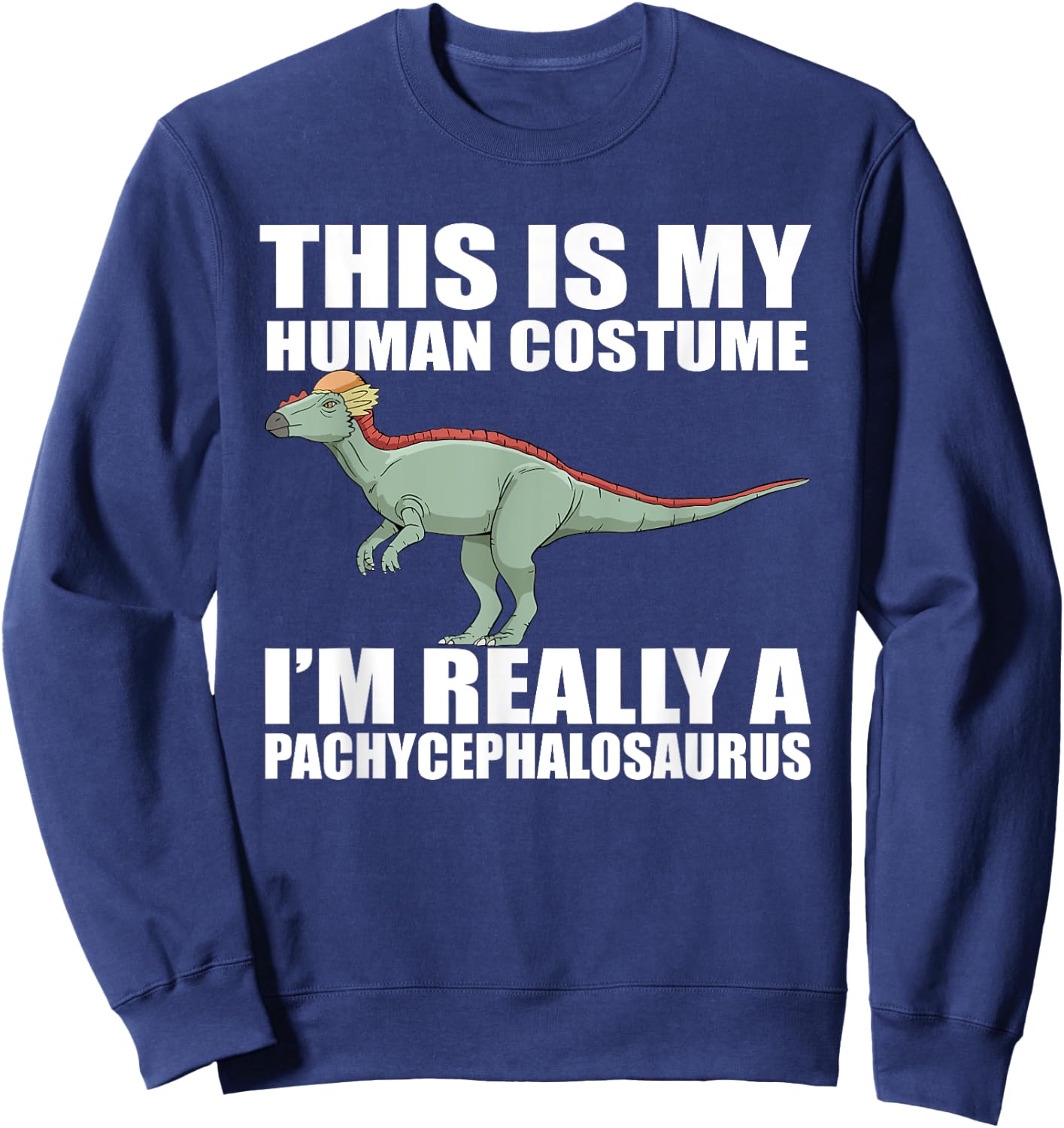 Pachycephalosaurus Dinosaur Costume Sweatshirt - Sweatshirt | Navy