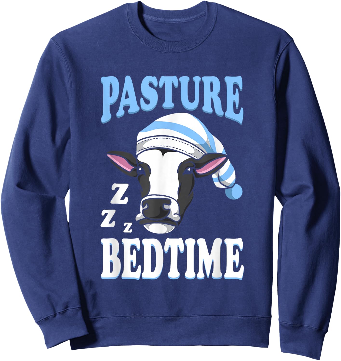 Cute Sleepy Cow Pasture Bedtime Sweatshirt - Sweatshirt | Navy