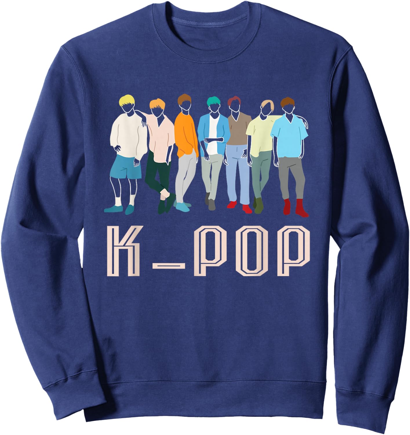 K-Pop Korean Pop Music Boy Band for K-Pop Fanatics Sweatshirt - Sweatshirt | Navy