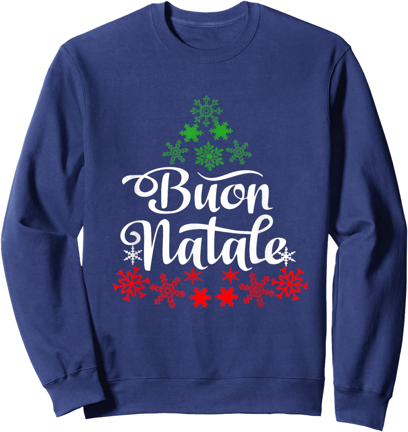 Italian Family Christmas Buon Natale tree Sweatshirt - Sweatshirt | Navy