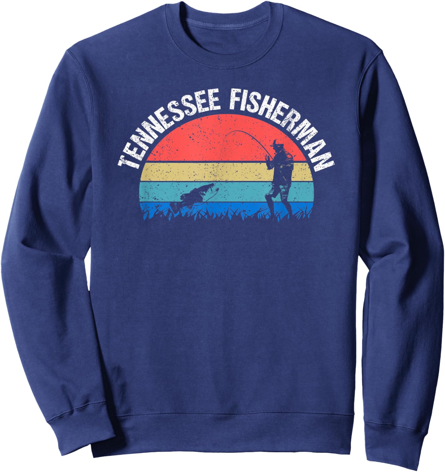 Tennessee Fisherman Funny Fishing Sweatshirt - Sweatshirt | Navy