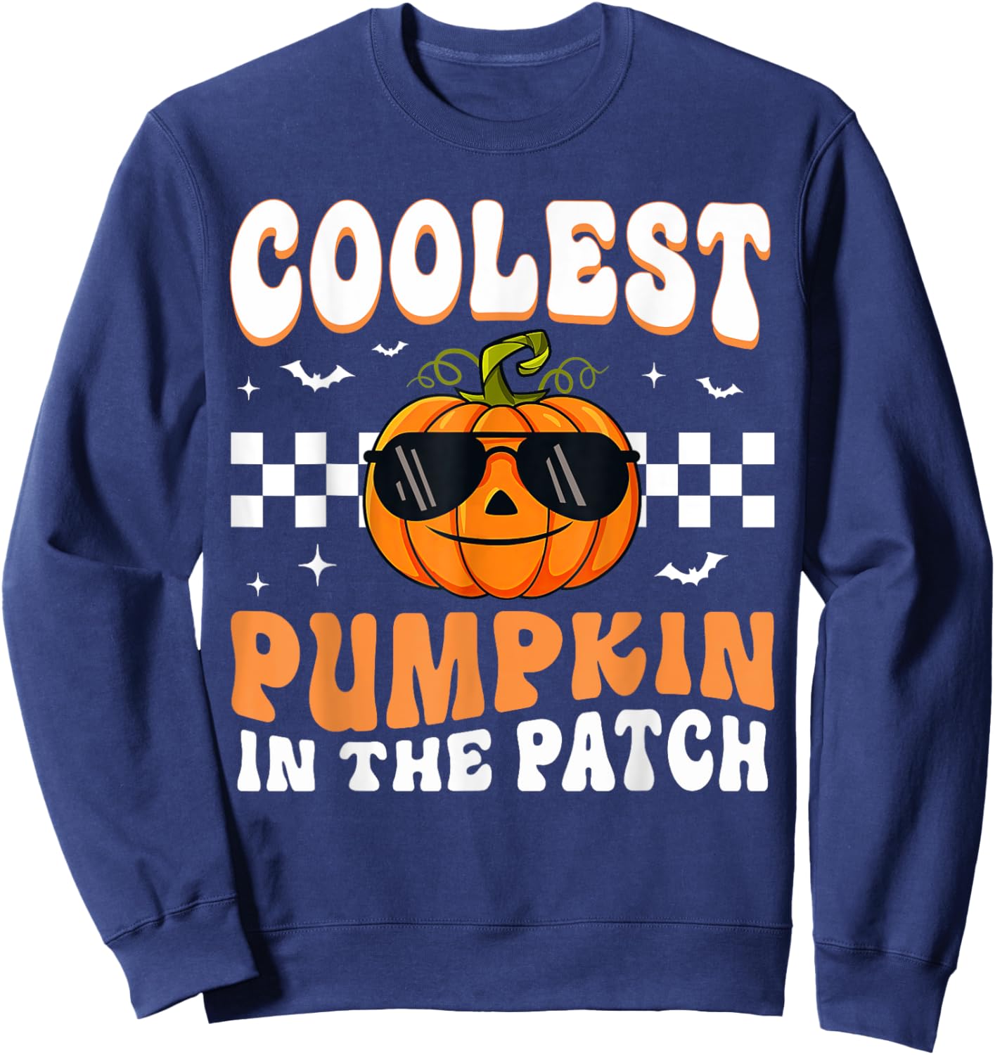 Coolest Pumpkin In The Patch Halloween Boys Girls Halloween Sweatshirt - Sweatshirt | Navy