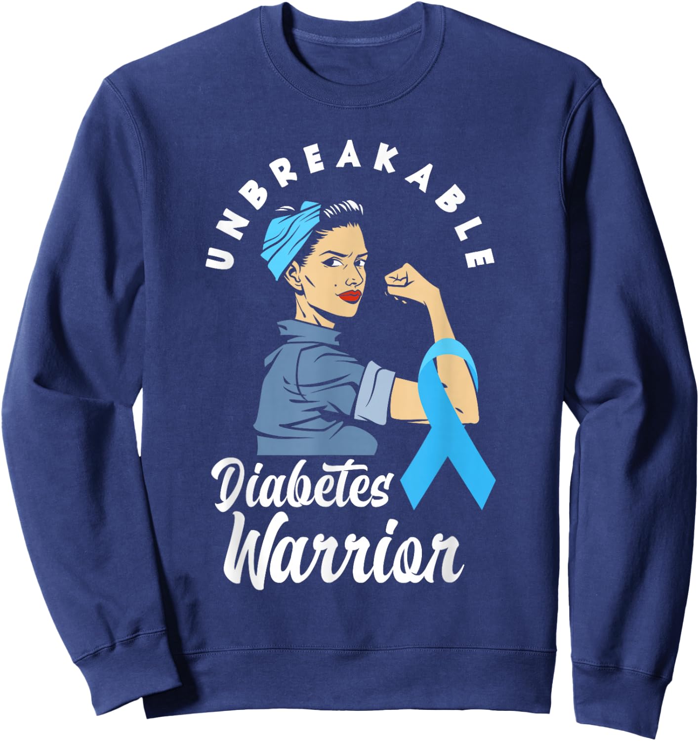 Diabetes Warrior Diabetic T1D Diabetes Awareness Sweatshirt - Sweatshirt | Navy