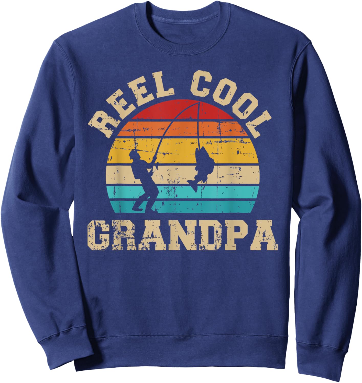Fishing Reel cool grandpa Sweatshirt - Sweatshirt | Navy