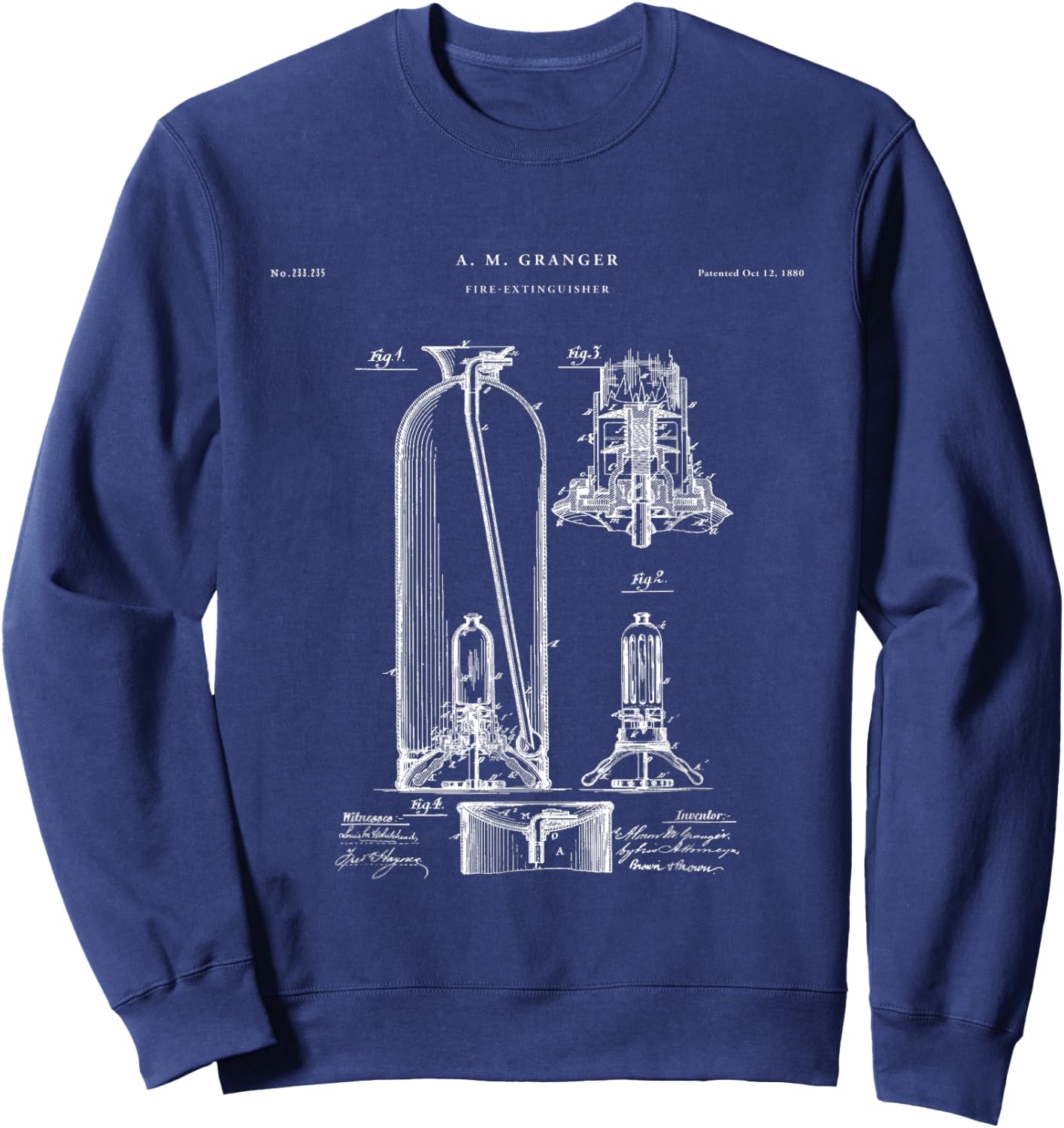 Fire extinguisher Patent - Firefighter Shirt Sweatshirt - Sweatshirt | Navy