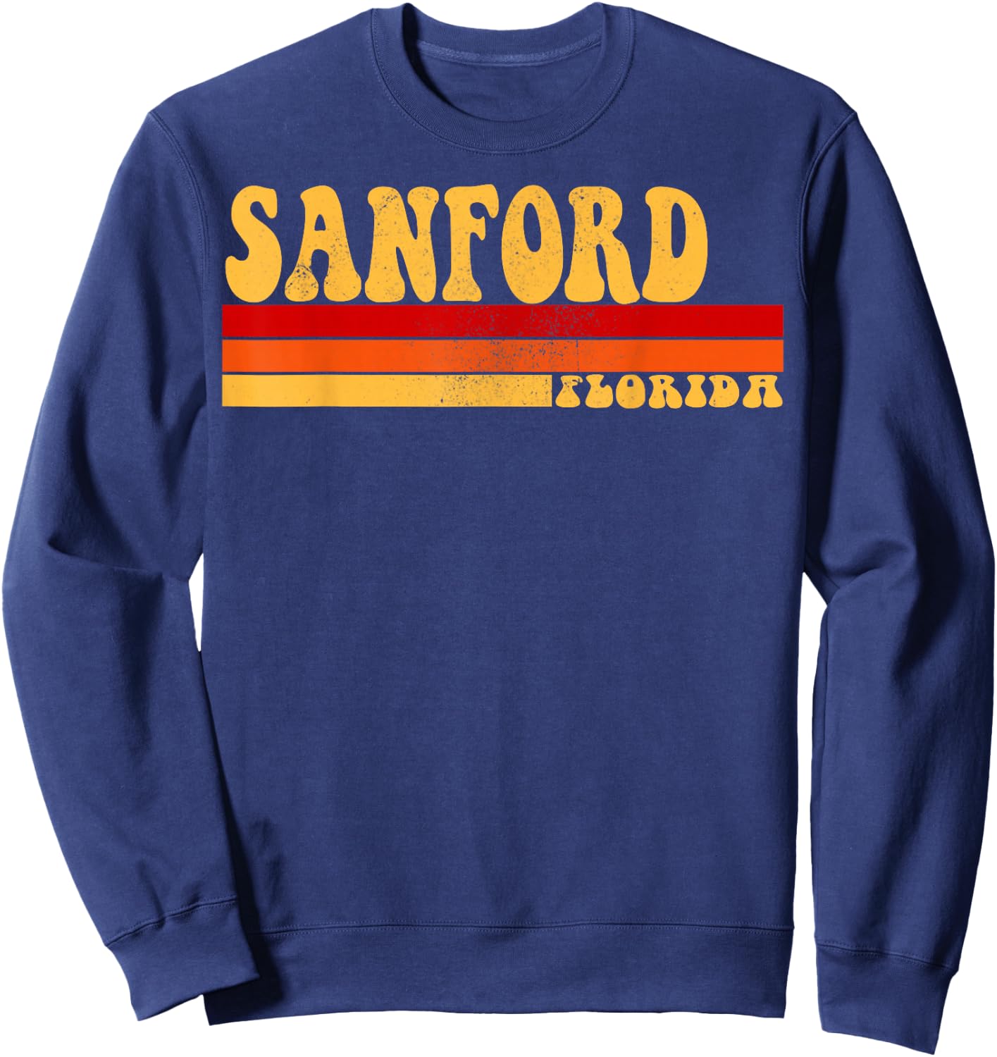 SANFORD Florida City Vintage Roots Retro Design 70s 80s Sweatshirt - Sweatshirt | Navy