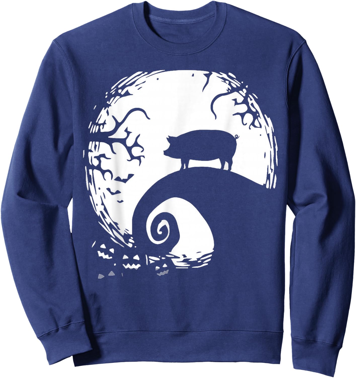 Pig And Moon Halloween Sweatshirt - Sweatshirt | Navy