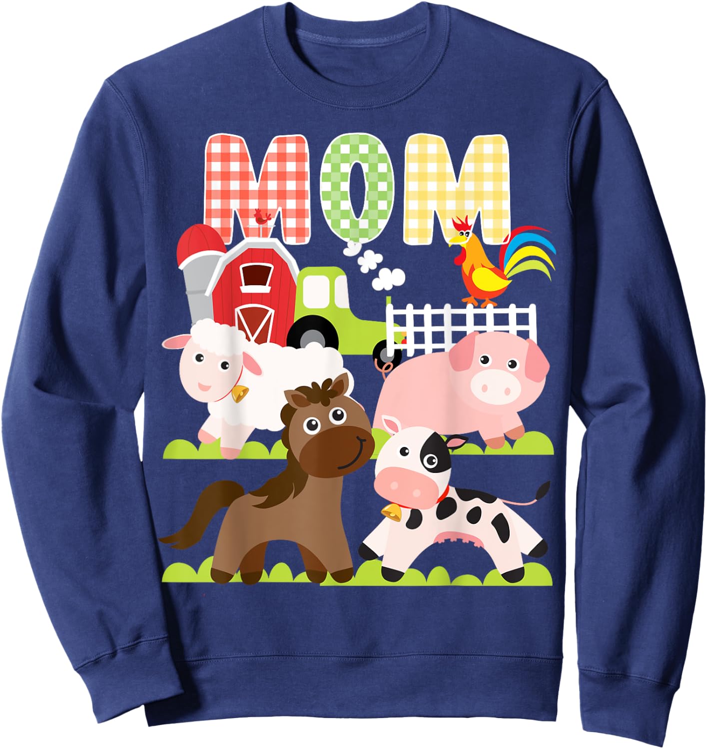 Mom Birthday Crew Barnyard Farm Animals Bday Party Sweatshirt - Sweatshirt | Navy
