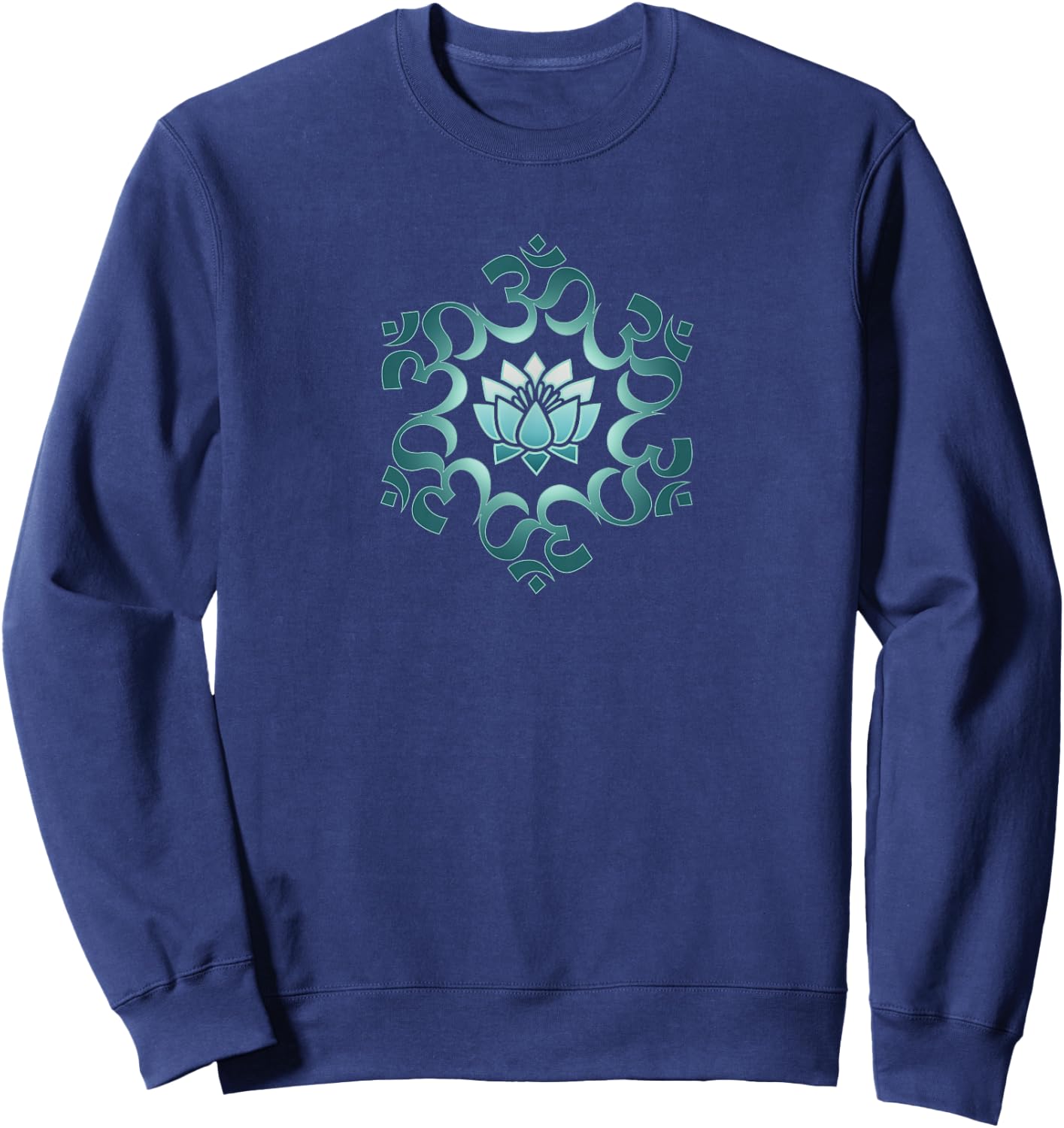 Om, mantra, symbol, mandala, lotus flower, Buddhism, yoga Sweatshirt - Sweatshirt | Navy