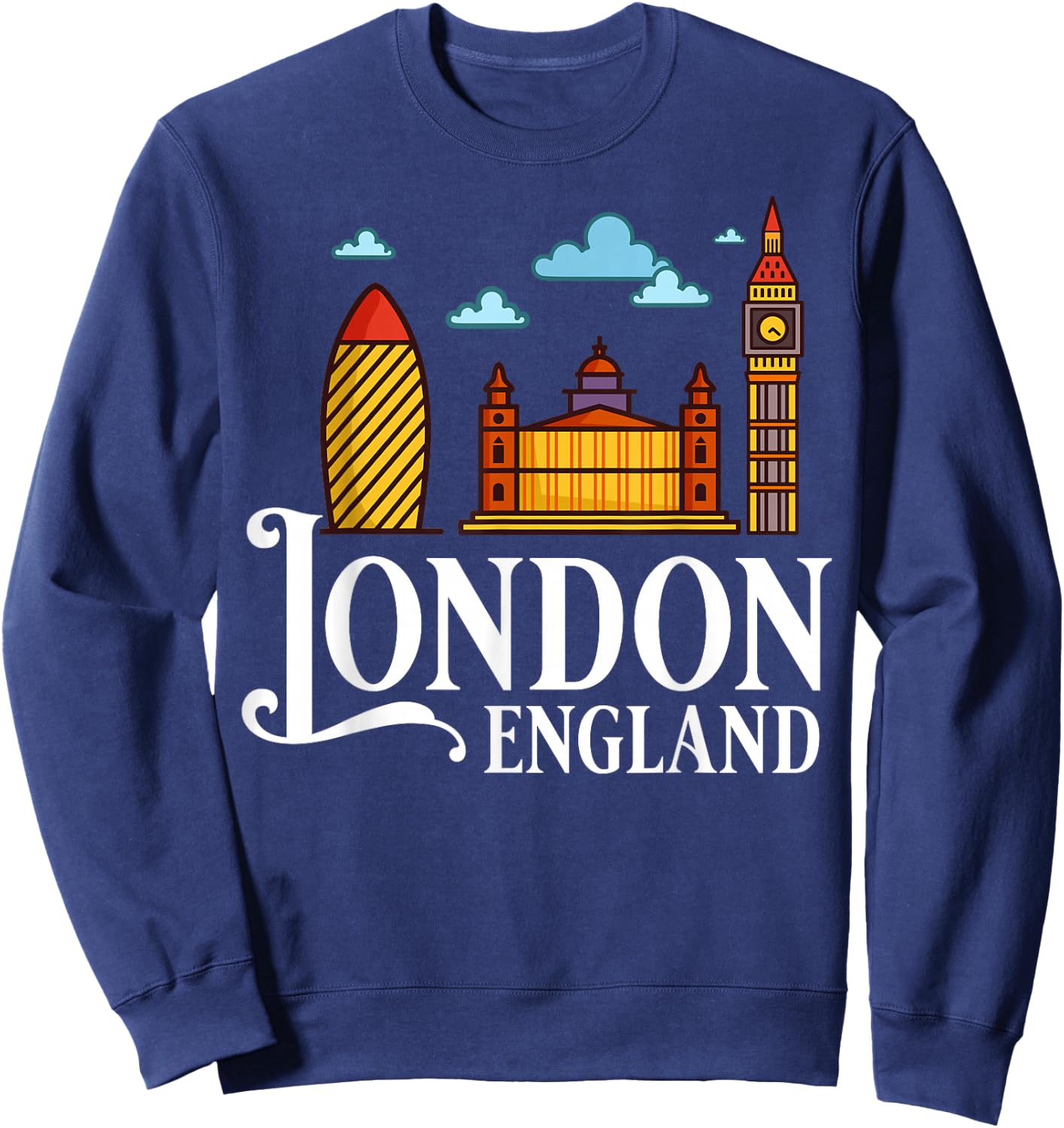London England City Skyline Map Travel Sweatshirt - Sweatshirt | Navy