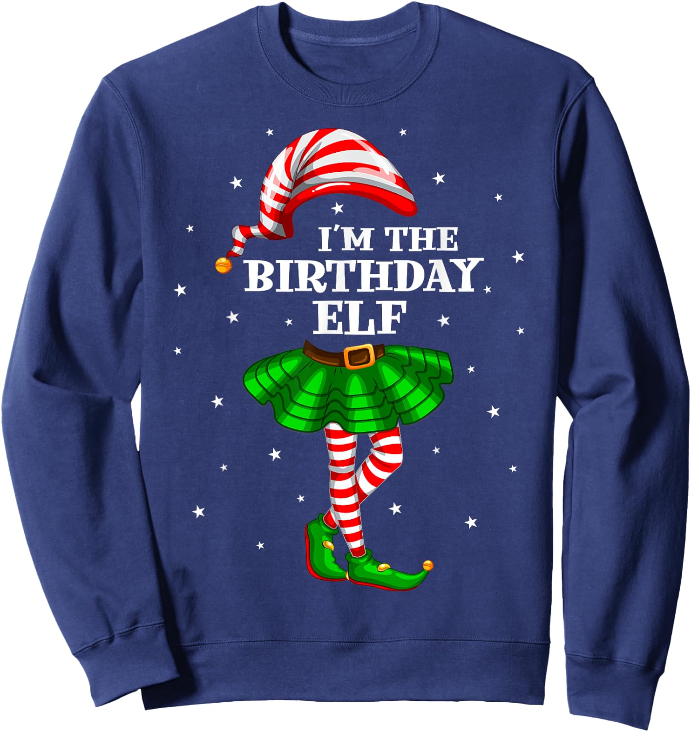Matching Family Group I'm The Birthday Elf Christmas Sweatshirt - Sweatshirt | Navy