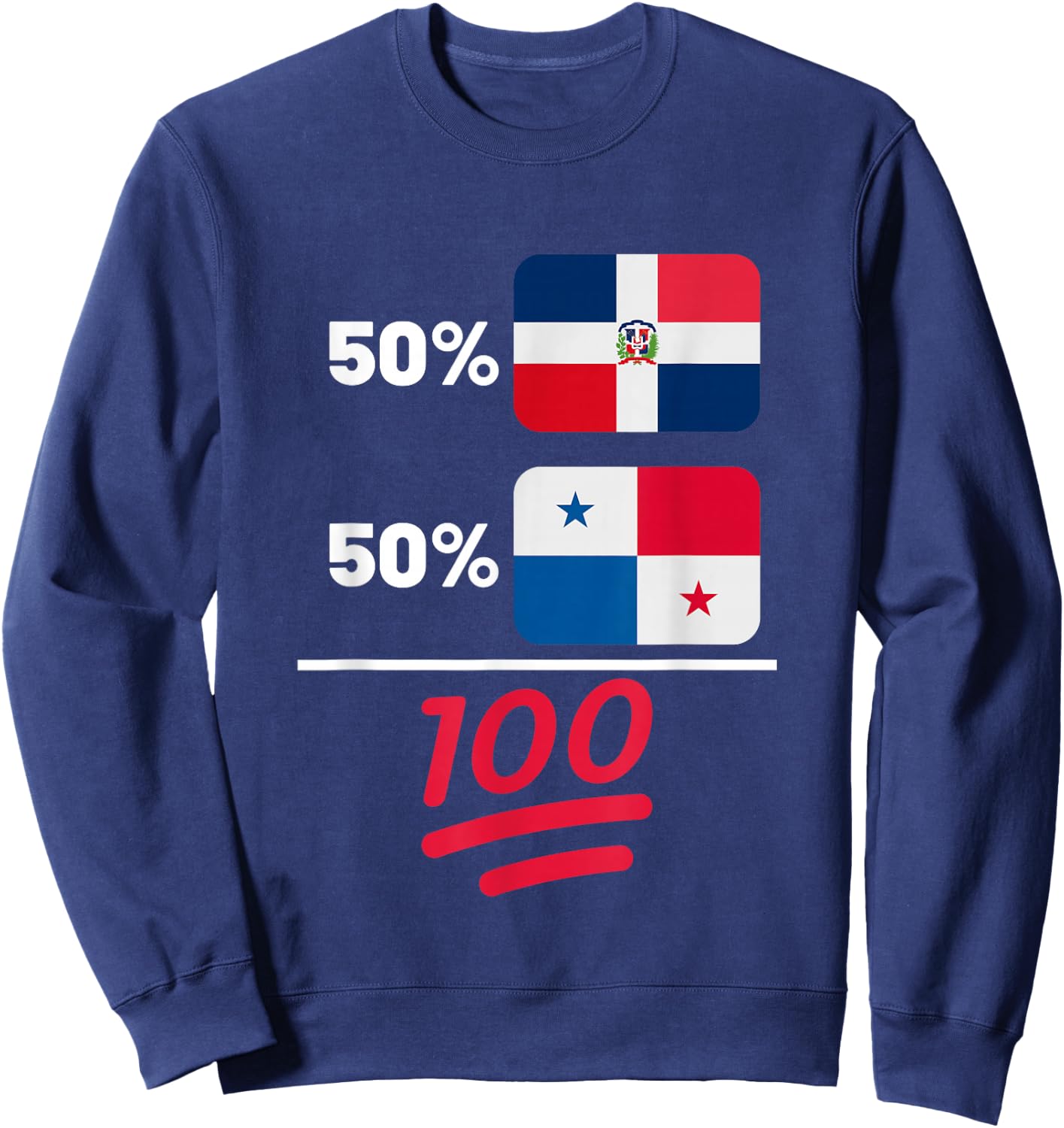 Panamanian Plus Dominican Mix Flag Heritage Sweatshirt - Sweatshirt | Navy