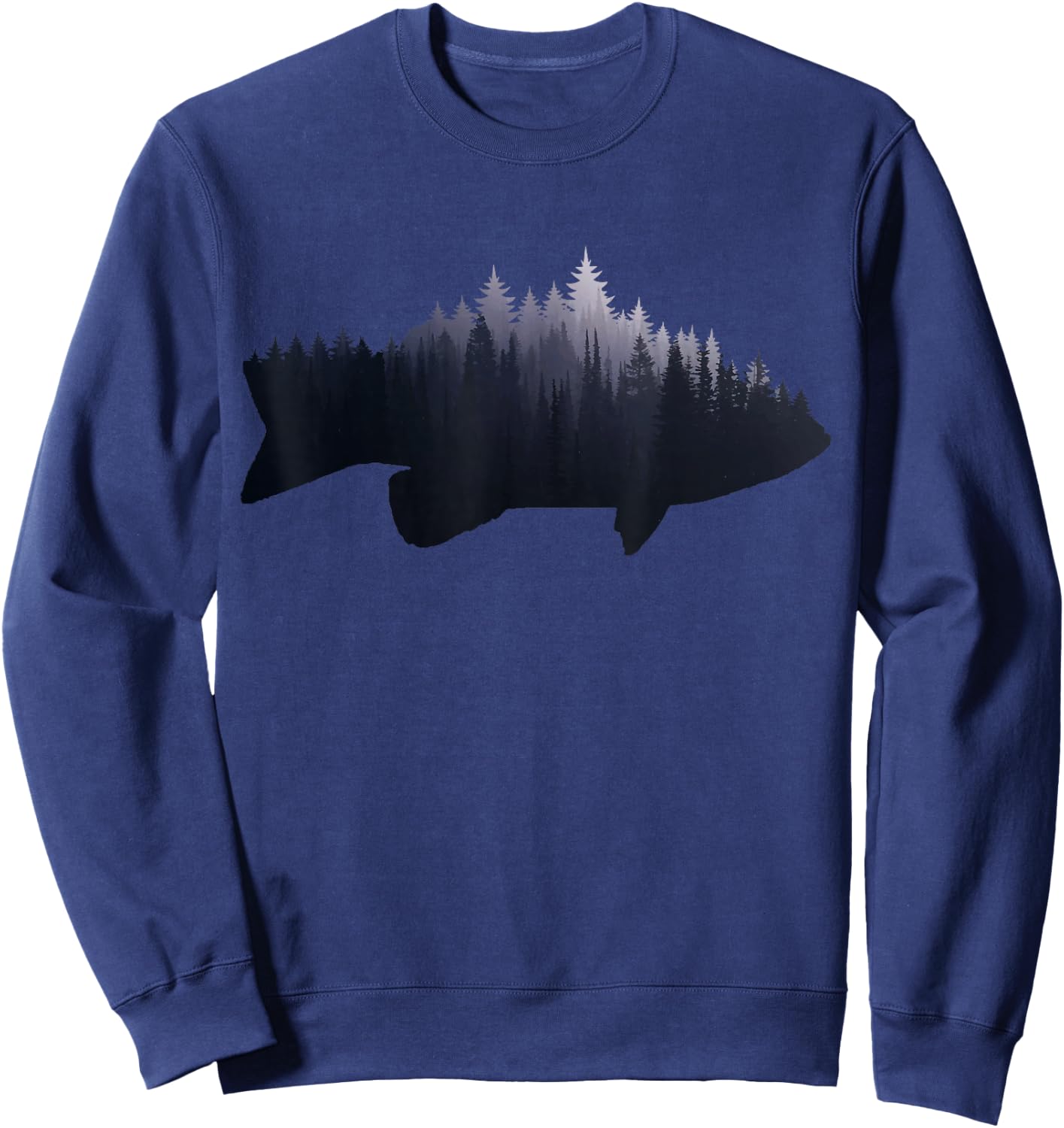 Fishing Largemouth Bass Bass Forest Nature Fisherman Sweatshirt - Sweatshirt | Navy