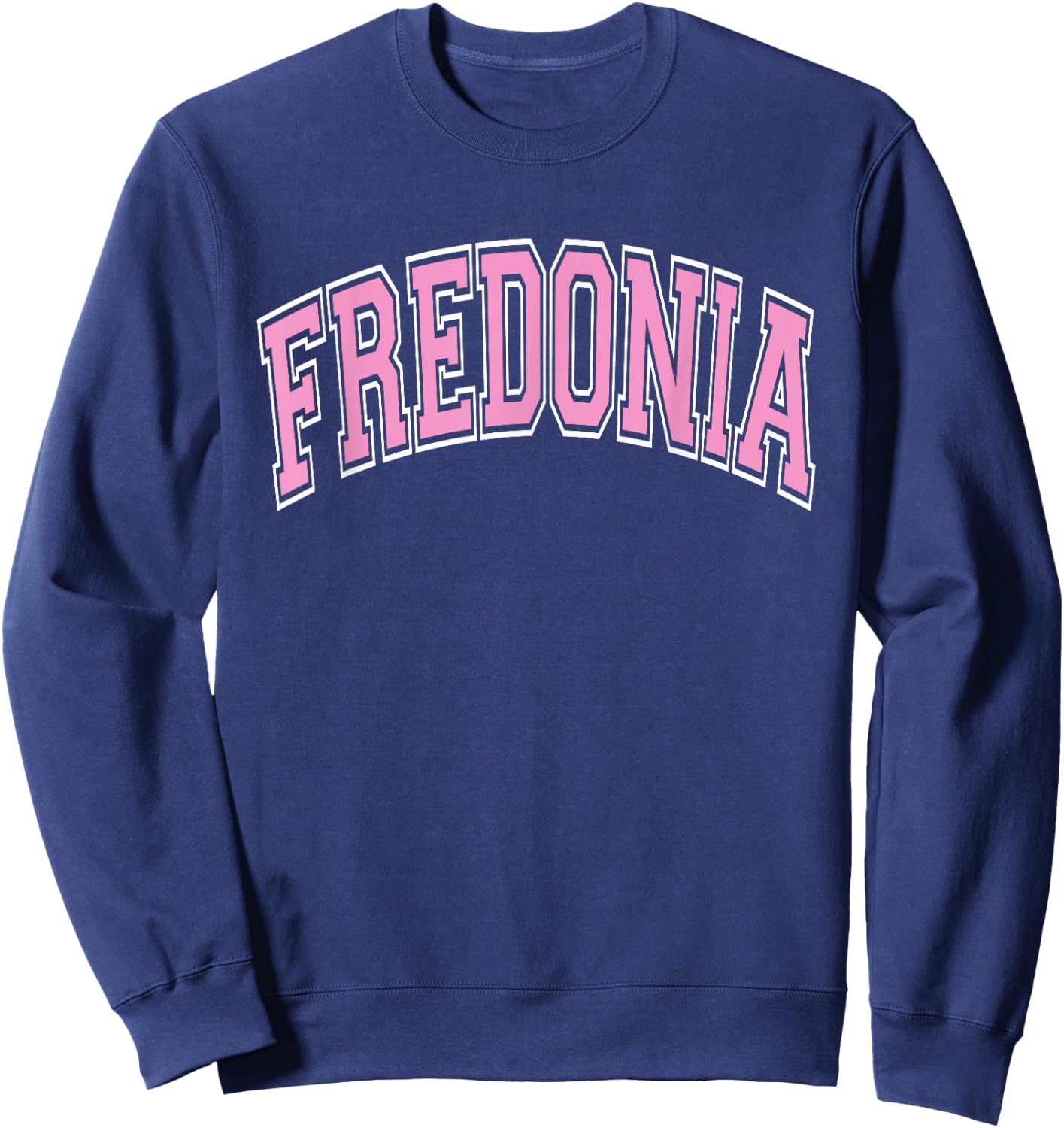 Fredonia Arched Pink Text Sweatshirt - Sweatshirt | Navy